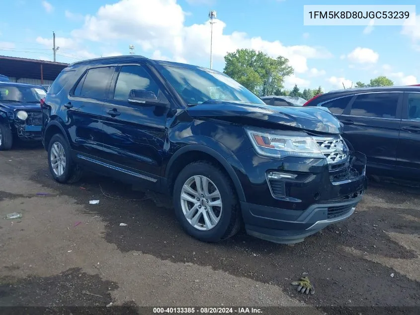 2018 Ford Explorer Xlt VIN: 1FM5K8D80JGC53239 Lot: 40133385