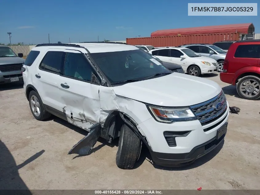 2018 Ford Explorer VIN: 1FM5K7B87JGC05329 Lot: 40155428