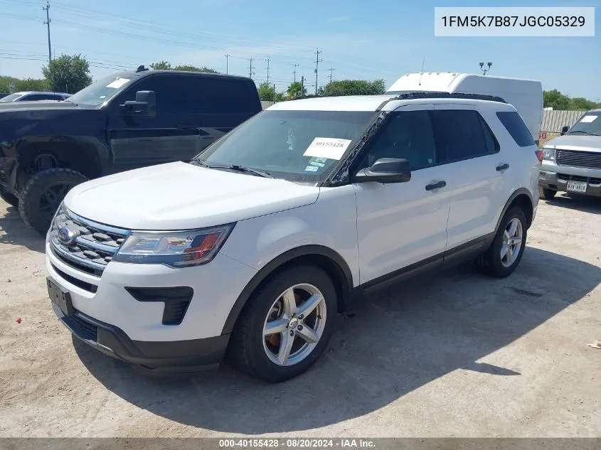 2018 Ford Explorer VIN: 1FM5K7B87JGC05329 Lot: 40155428