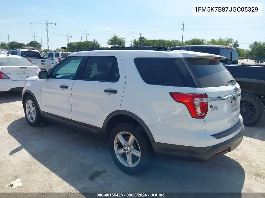 2018 Ford Explorer VIN: 1FM5K7B87JGC05329 Lot: 40155428