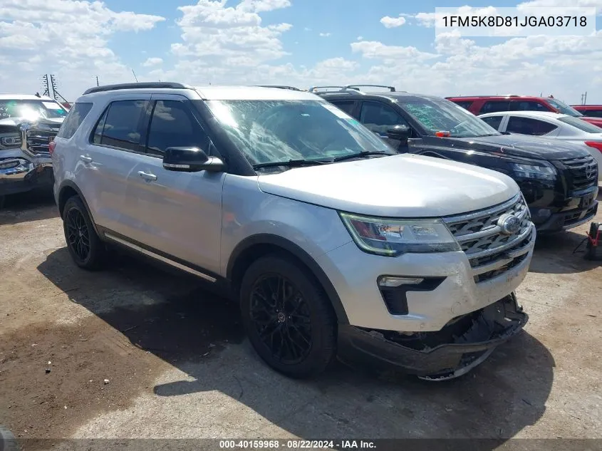 2018 Ford Explorer Xlt VIN: 1FM5K8D81JGA03718 Lot: 40159968