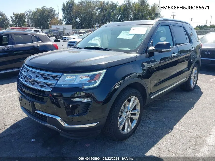 2018 Ford Explorer Limited VIN: 1FM5K8FH5JGC86671 Lot: 40180890