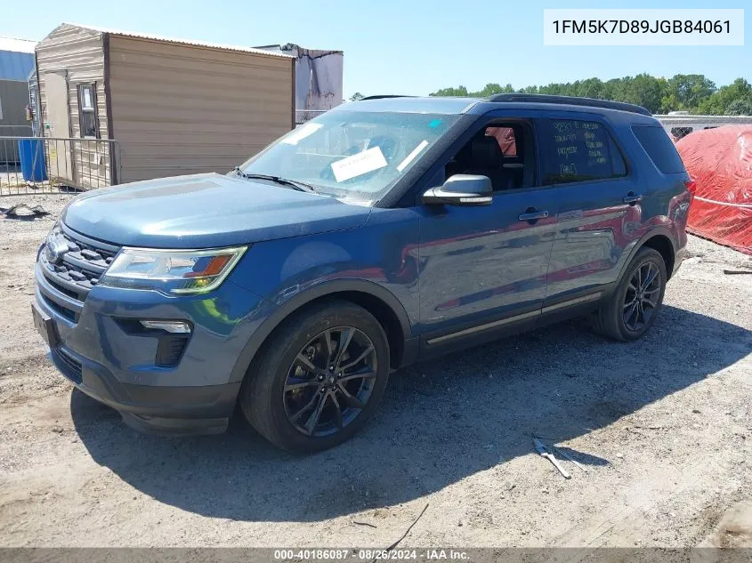 2018 Ford Explorer Xlt VIN: 1FM5K7D89JGB84061 Lot: 40186087