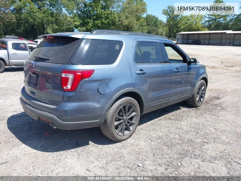 2018 Ford Explorer Xlt VIN: 1FM5K7D89JGB84061 Lot: 40186087