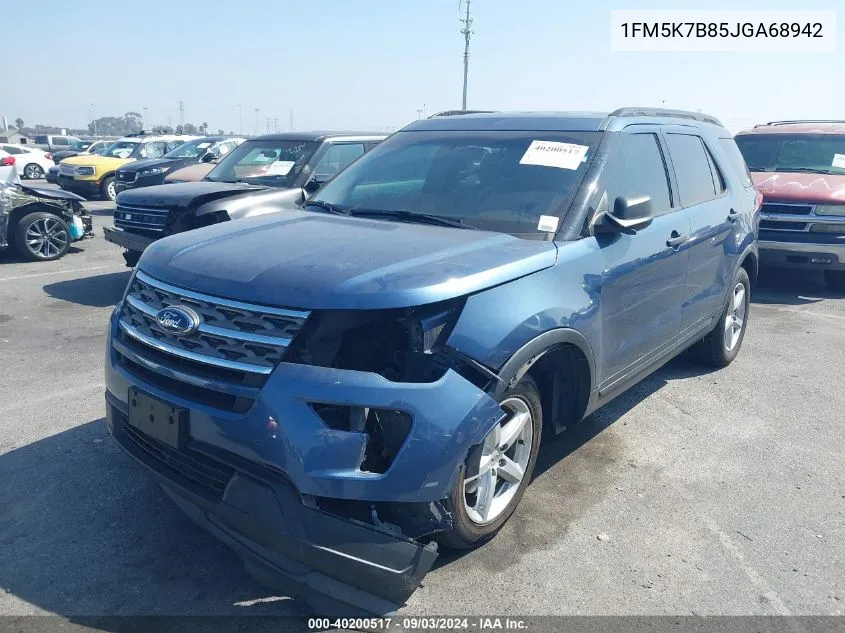 2018 Ford Explorer VIN: 1FM5K7B85JGA68942 Lot: 40200517