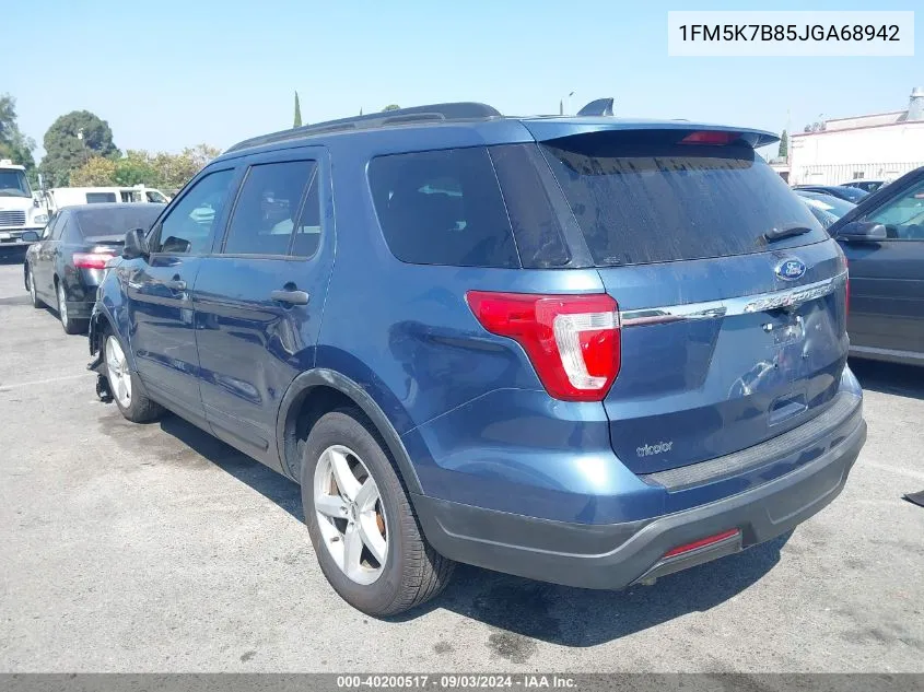 2018 Ford Explorer VIN: 1FM5K7B85JGA68942 Lot: 40200517