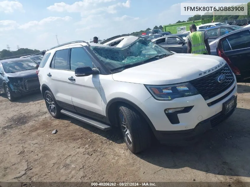 2018 Ford Explorer Sport VIN: 1FM5K8GT6JGB83908 Lot: 40206262