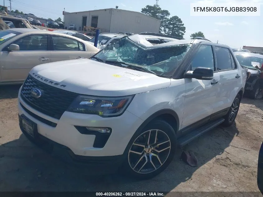 2018 Ford Explorer Sport VIN: 1FM5K8GT6JGB83908 Lot: 40206262