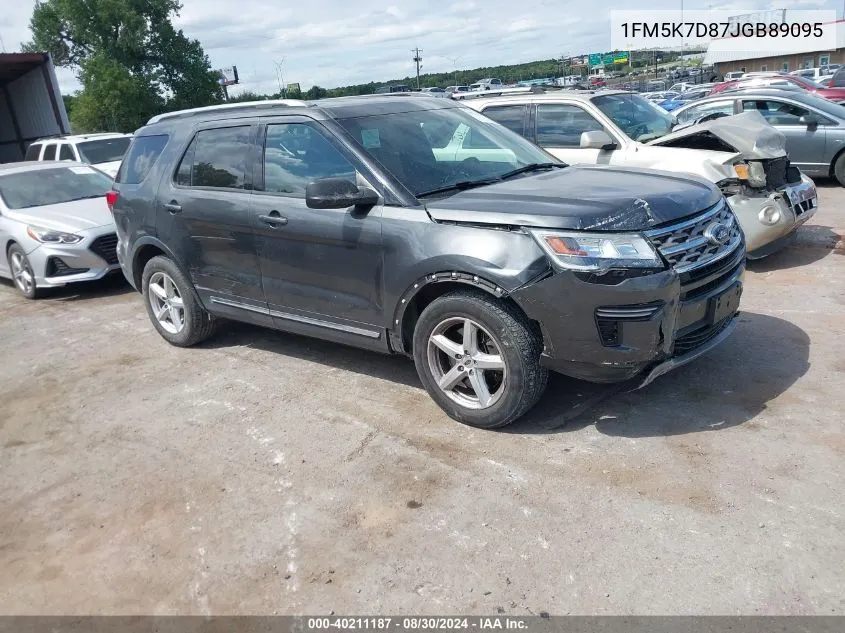 2018 Ford Explorer Xlt VIN: 1FM5K7D87JGB89095 Lot: 40211187