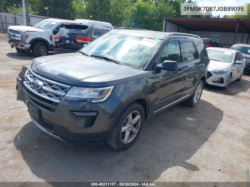 2018 Ford Explorer Xlt VIN: 1FM5K7D87JGB89095 Lot: 40211187