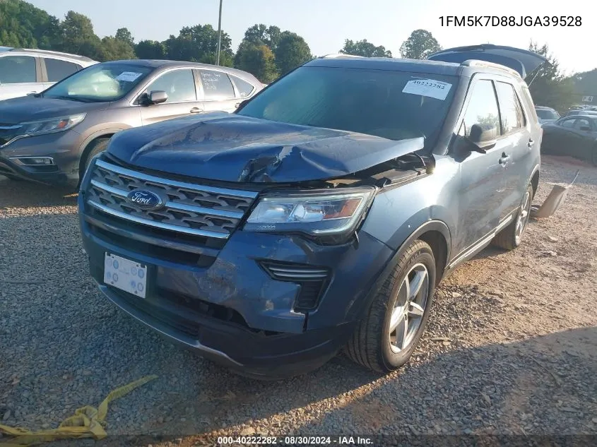 2018 Ford Explorer Xlt VIN: 1FM5K7D88JGA39528 Lot: 40222282