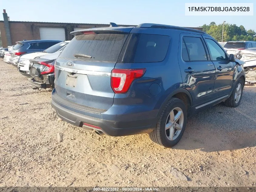 2018 Ford Explorer Xlt VIN: 1FM5K7D88JGA39528 Lot: 40222282