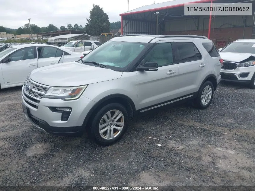 2018 Ford Explorer Xlt VIN: 1FM5K8DH7JGB80662 Lot: 40227431