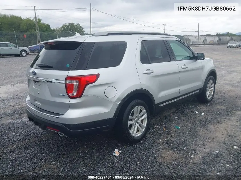 2018 Ford Explorer Xlt VIN: 1FM5K8DH7JGB80662 Lot: 40227431