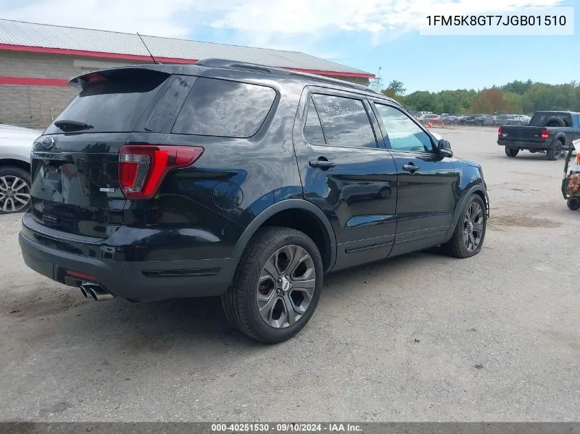 2018 Ford Explorer Sport VIN: 1FM5K8GT7JGB01510 Lot: 40251530