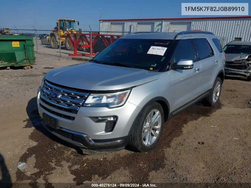 2018 Ford Explorer Limited VIN: 1FM5K7F82JGB89910 Lot: 40276124