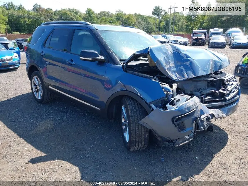 2018 Ford Explorer Xlt VIN: 1FM5K8D87JGB96196 Lot: 40277048