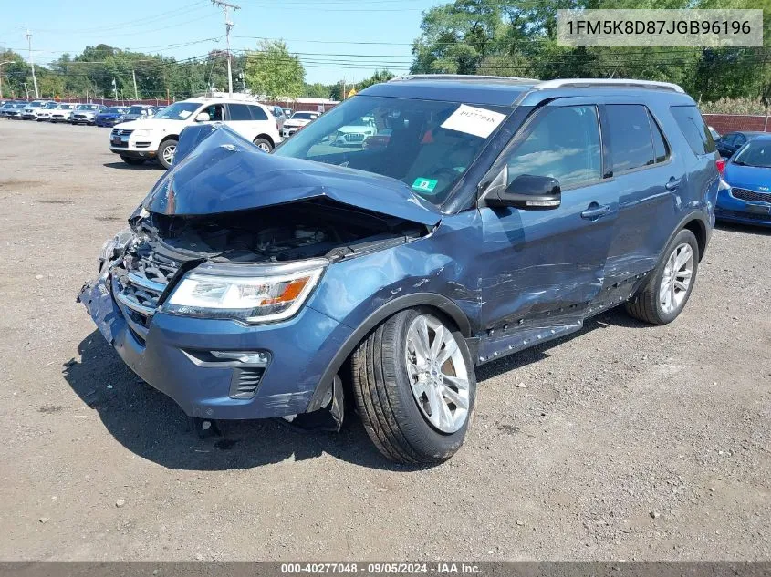 2018 Ford Explorer Xlt VIN: 1FM5K8D87JGB96196 Lot: 40277048