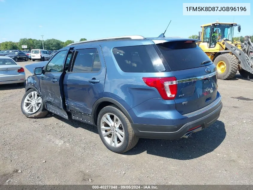 2018 Ford Explorer Xlt VIN: 1FM5K8D87JGB96196 Lot: 40277048