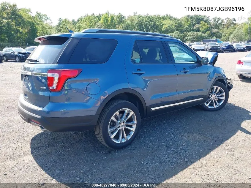 2018 Ford Explorer Xlt VIN: 1FM5K8D87JGB96196 Lot: 40277048