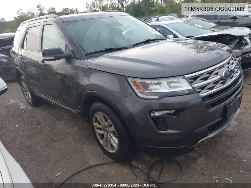 1FM5K8D87JGB02088 2018 Ford Explorer Xlt