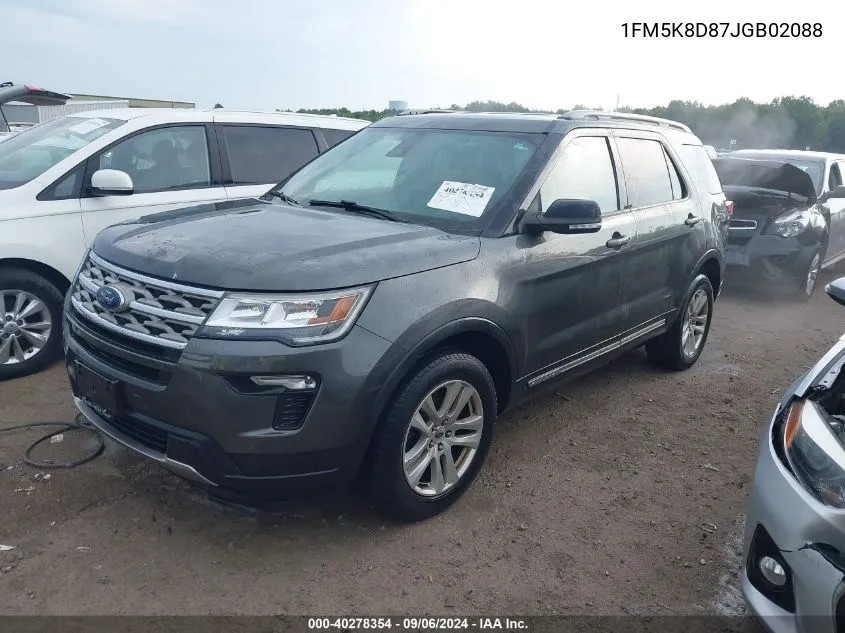 1FM5K8D87JGB02088 2018 Ford Explorer Xlt