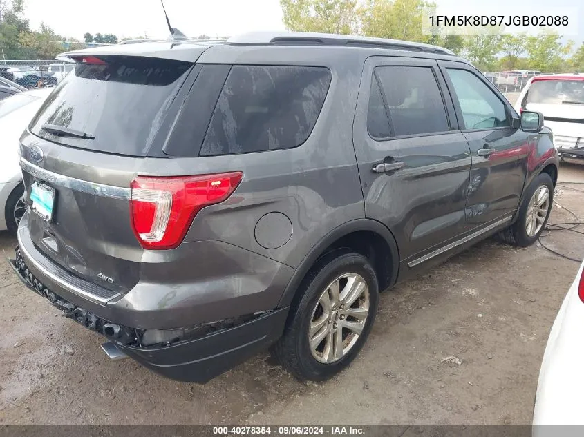 1FM5K8D87JGB02088 2018 Ford Explorer Xlt