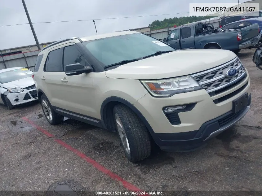 1FM5K7D87JGA41657 2018 Ford Explorer Xlt