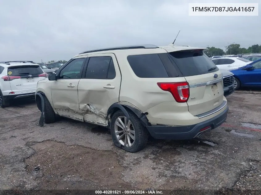 1FM5K7D87JGA41657 2018 Ford Explorer Xlt