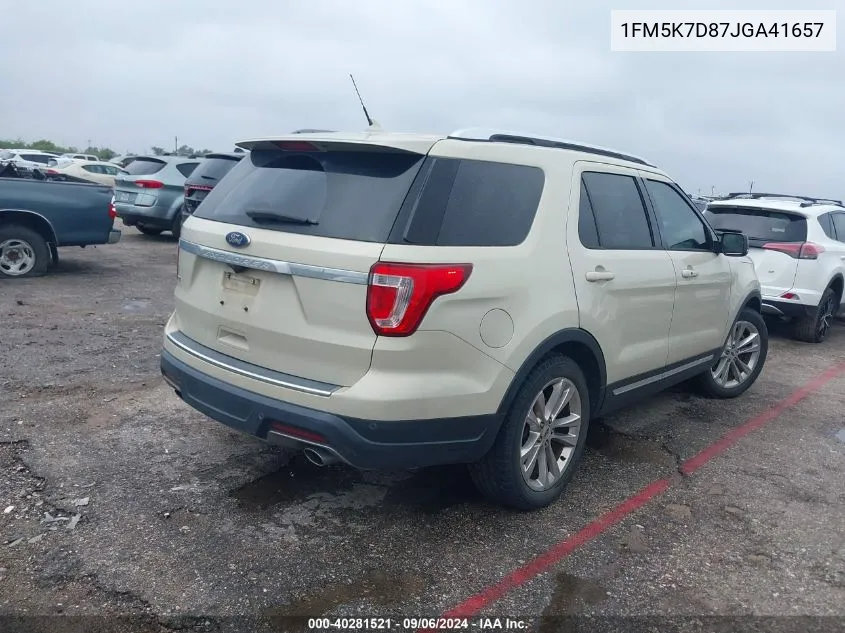 1FM5K7D87JGA41657 2018 Ford Explorer Xlt