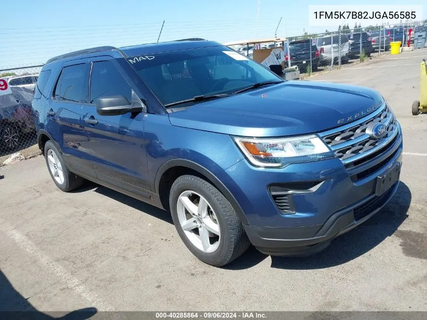 2018 Ford Explorer VIN: 1FM5K7B82JGA56585 Lot: 40285864