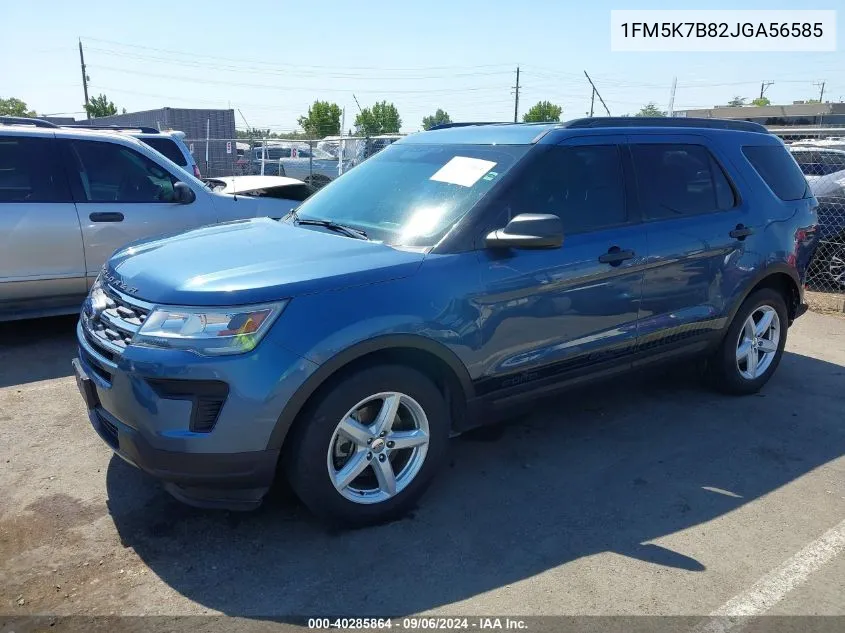 2018 Ford Explorer VIN: 1FM5K7B82JGA56585 Lot: 40285864