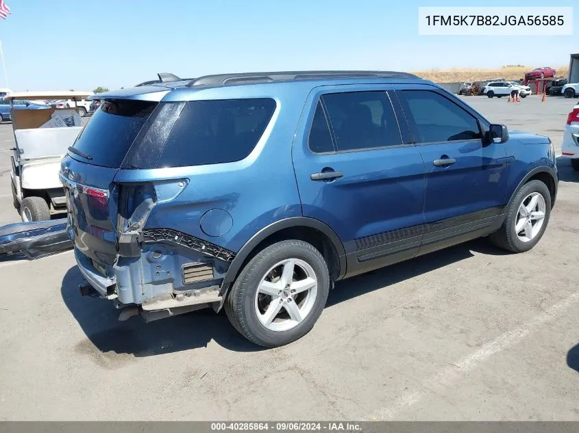 2018 Ford Explorer VIN: 1FM5K7B82JGA56585 Lot: 40285864