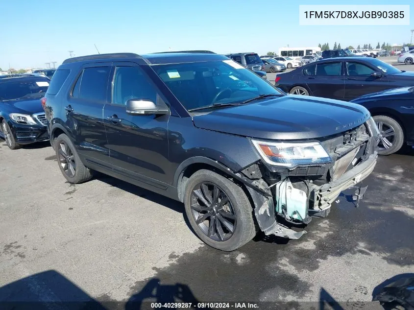 2018 Ford Explorer Xlt VIN: 1FM5K7D8XJGB90385 Lot: 40299287