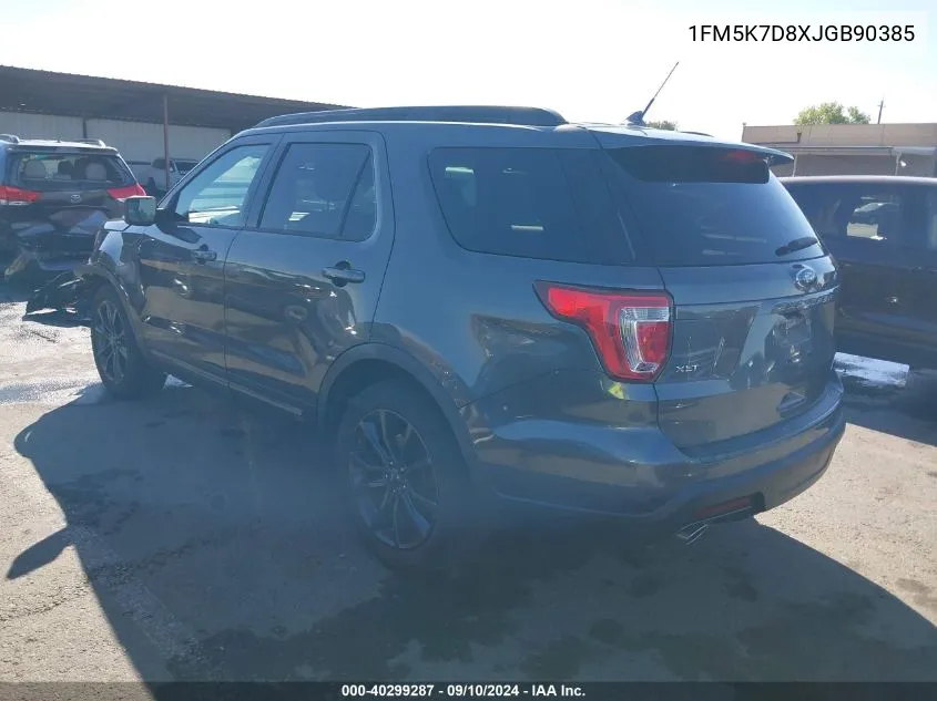 2018 Ford Explorer Xlt VIN: 1FM5K7D8XJGB90385 Lot: 40299287