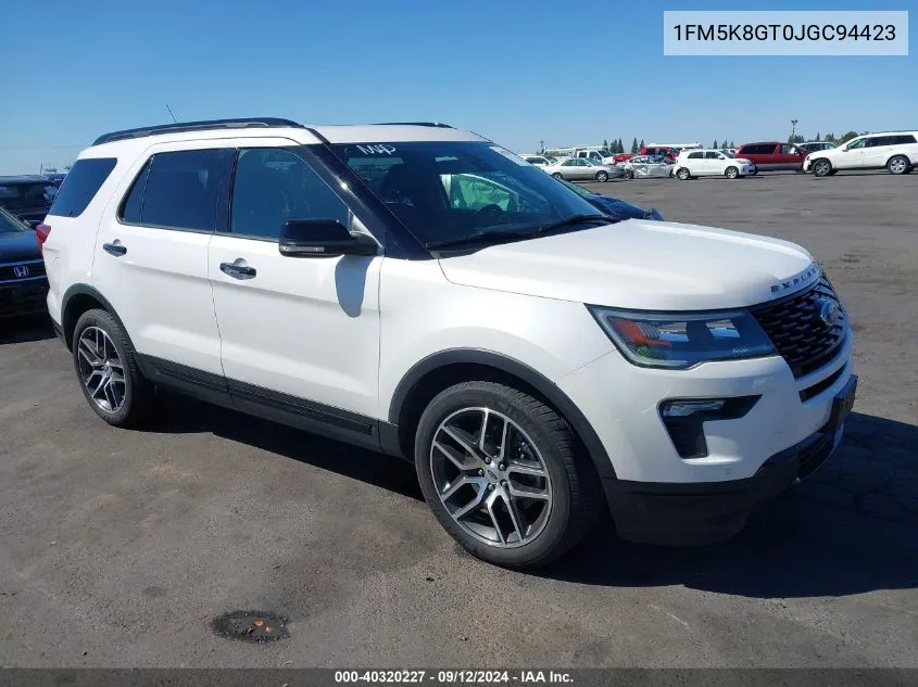 1FM5K8GT0JGC94423 2018 Ford Explorer Sport