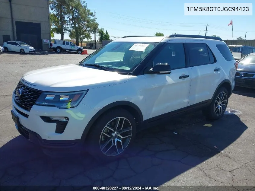 2018 Ford Explorer Sport VIN: 1FM5K8GT0JGC94423 Lot: 40320227