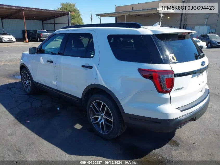 1FM5K8GT0JGC94423 2018 Ford Explorer Sport