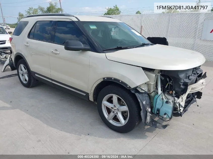 2018 Ford Explorer Xlt VIN: 1FM5K7D81JGA41797 Lot: 40326350