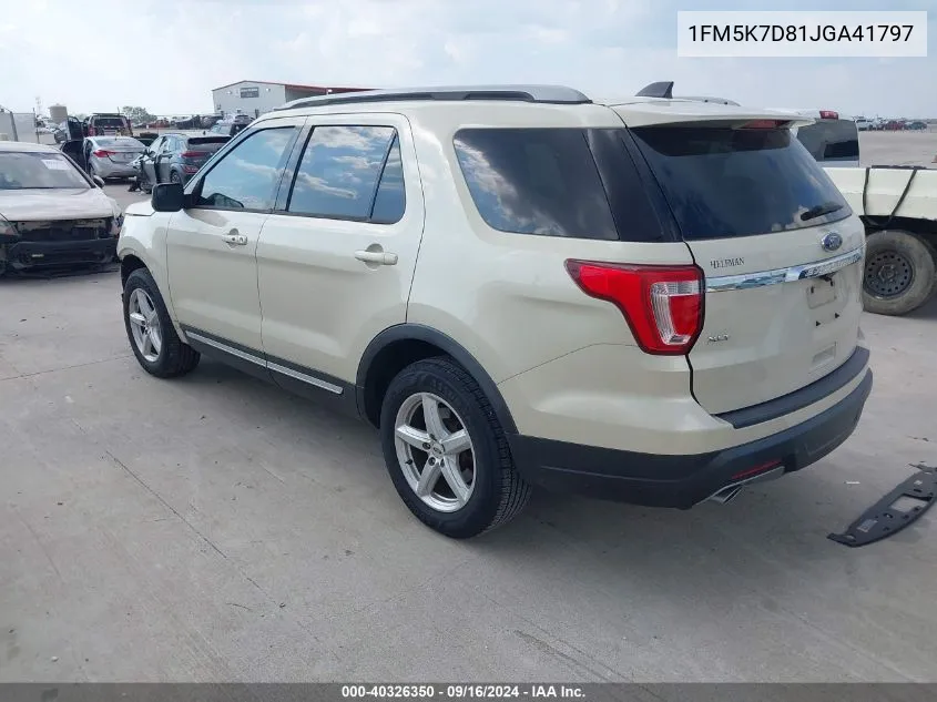 1FM5K7D81JGA41797 2018 Ford Explorer Xlt