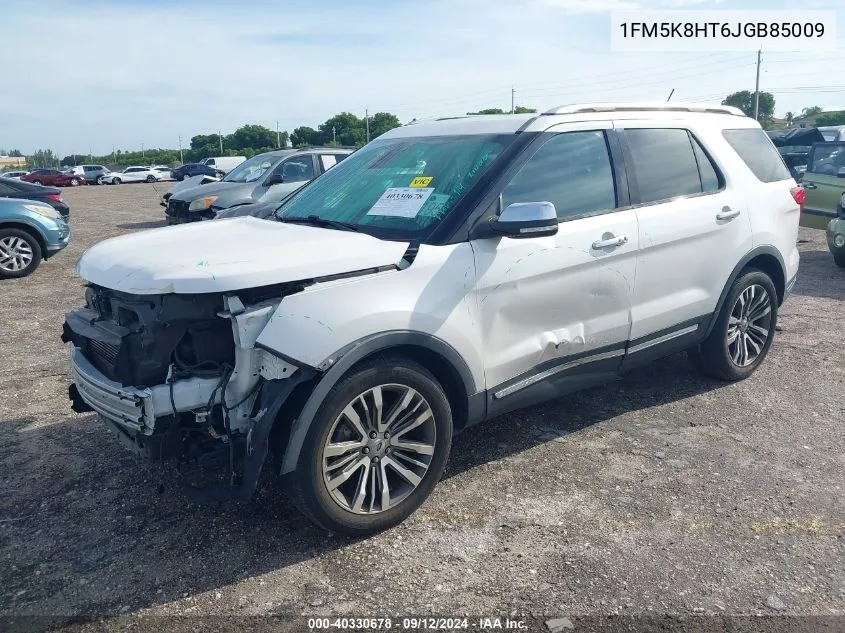 2018 Ford Explorer Platinum VIN: 1FM5K8HT6JGB85009 Lot: 40330678