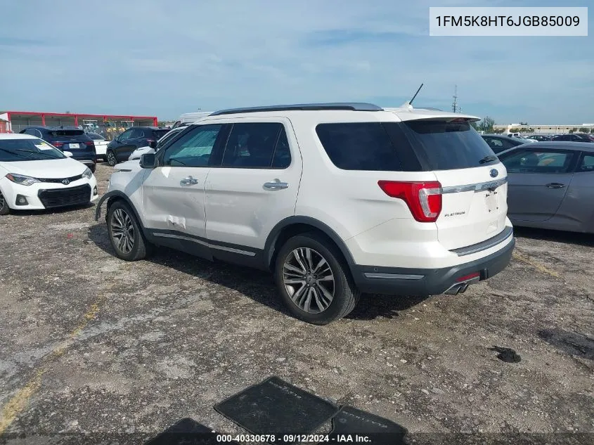 2018 Ford Explorer Platinum VIN: 1FM5K8HT6JGB85009 Lot: 40330678