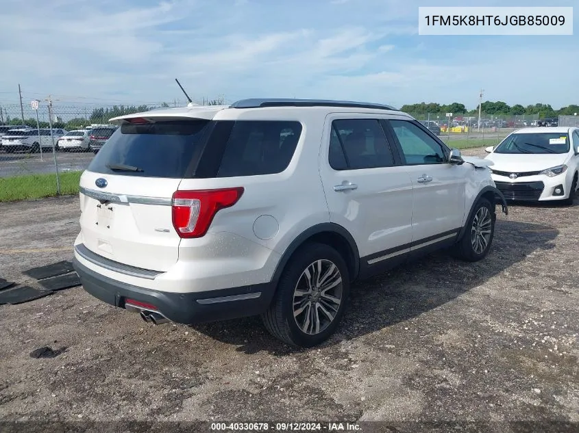 2018 Ford Explorer Platinum VIN: 1FM5K8HT6JGB85009 Lot: 40330678