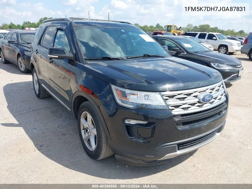 1FM5K7DH7JGA87831 2018 Ford Explorer Xlt