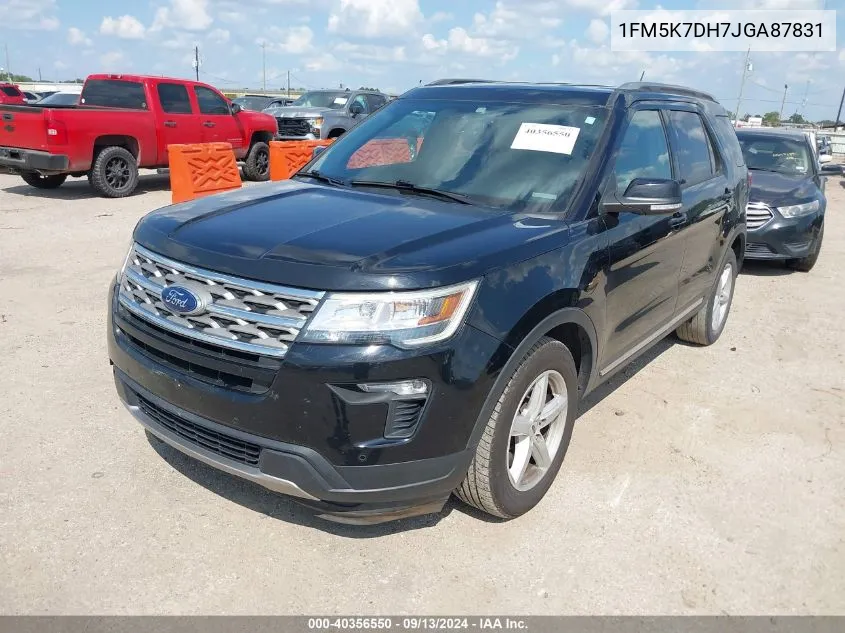 2018 Ford Explorer Xlt VIN: 1FM5K7DH7JGA87831 Lot: 40356550