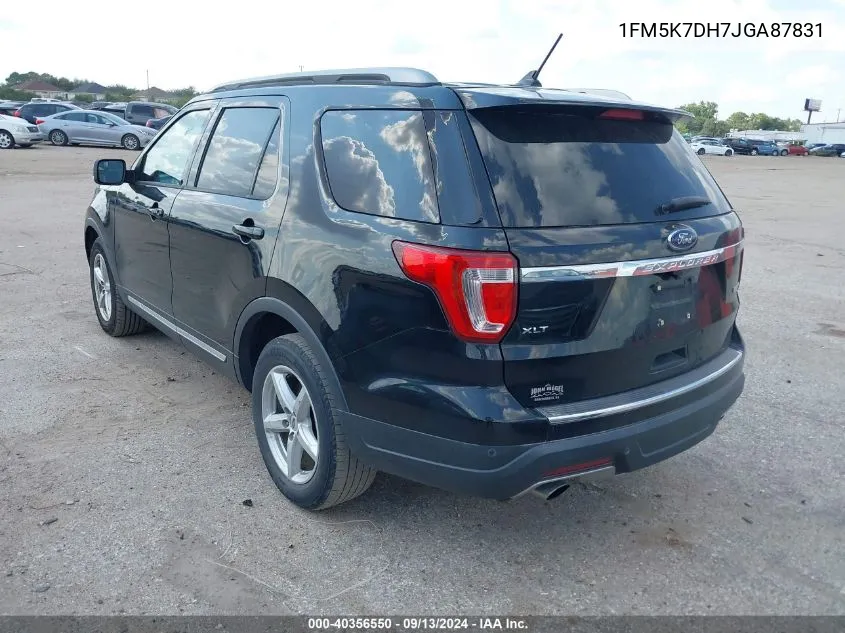 1FM5K7DH7JGA87831 2018 Ford Explorer Xlt