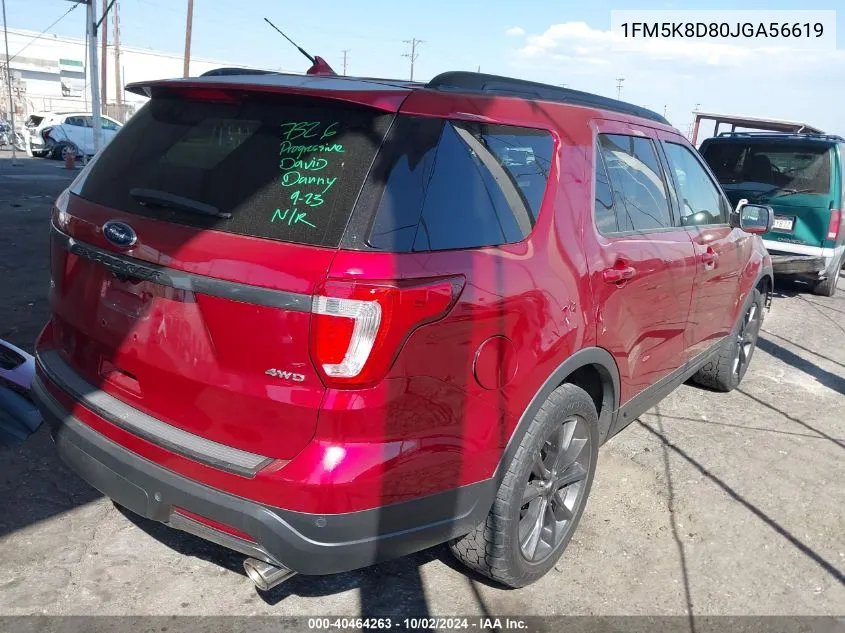 2018 Ford Explorer Xlt VIN: 1FM5K8D80JGA56619 Lot: 40464263