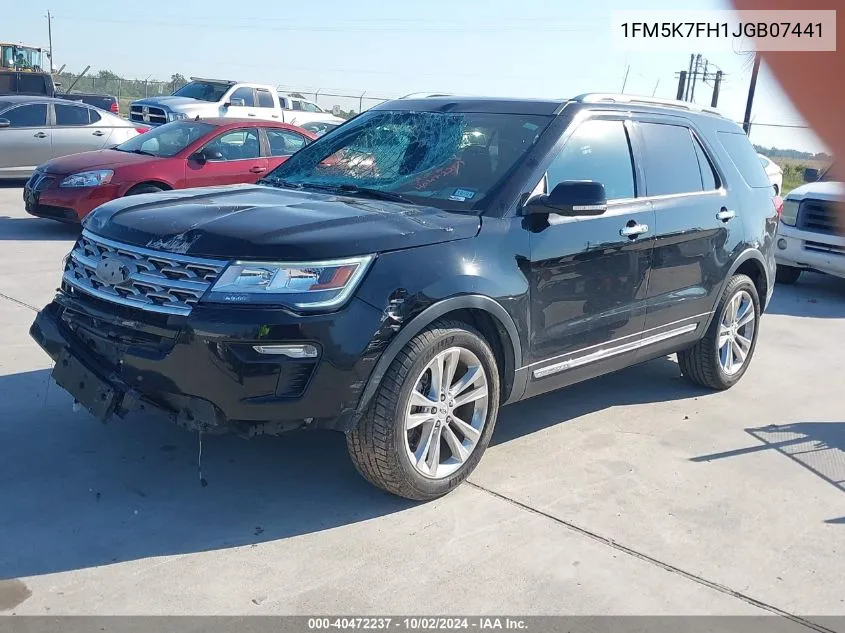 2018 Ford Explorer Limited VIN: 1FM5K7FH1JGB07441 Lot: 40472237