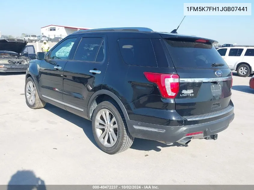 2018 Ford Explorer Limited VIN: 1FM5K7FH1JGB07441 Lot: 40472237