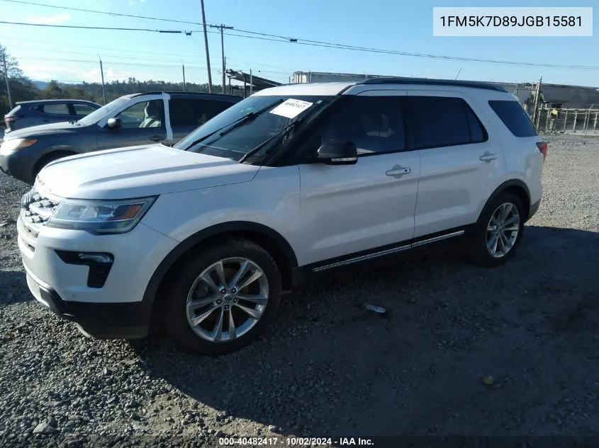 2018 Ford Explorer Xlt VIN: 1FM5K7D89JGB15581 Lot: 40482417